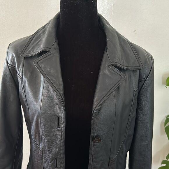 Maxima Wilsons Leather Black Leather Jacket EUC - Picture 5 of 6